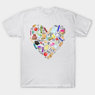 Kawaii School Teacher Heart T-Shirt